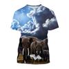 New Fun Animal Elephant Print Children's T-shirt with Street Elements O-Neck Plus Size Comfortable Top Short Sleeves