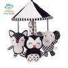 Happy Monkey Black & White Newborn Crib Mobile: Rotatable Wind Chime & Stroller Hanging Toy