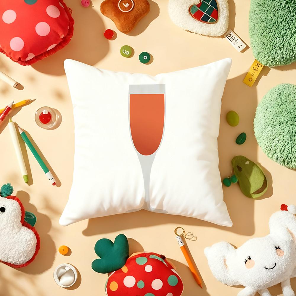 Cocktails Cushion Cover Soft Short Plush DoubleSided Printing Home Decor Machine Washable Pillow Case Gift