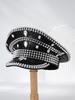 Unisex Y2K Stage Hat with Metal Rivets & Sequins Teardrop Gem