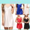 Elegant Women's Sexy Sleepwear Nightgown With Floral Lace Deep V-neck Design