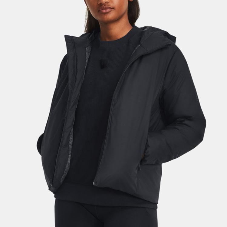 Under Armour Einfarbige lässige Daunenjacke mit Kapuze Damenjacken Schwarz 1378860-001