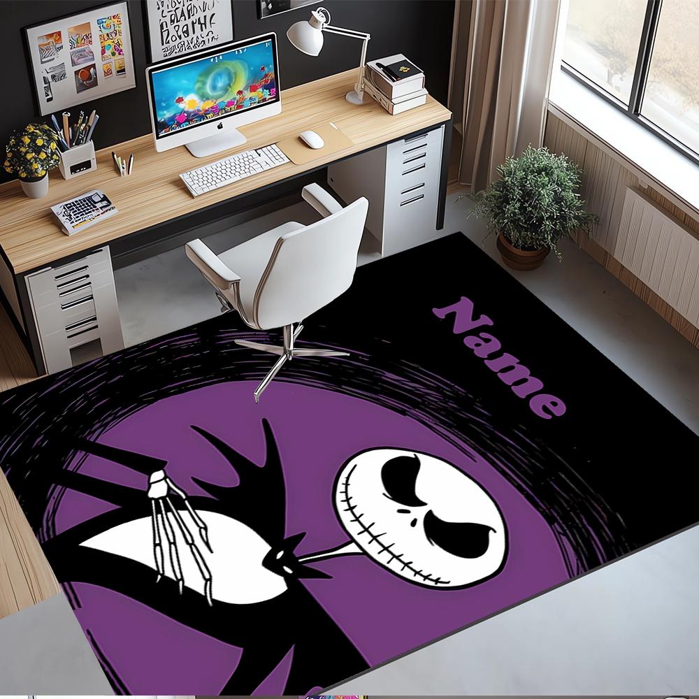 Custom Name The Nightmare Before Christmas Printed Carpet,Rug for Office Chair Living Room Bedroom Kitchen Room Decor Gifts.