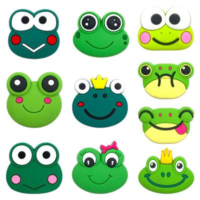Set de 10 Encantos de Rana de Dibujos Animados para Crocs para Divertida Decoración DIY de Sandalias y Pantuflas