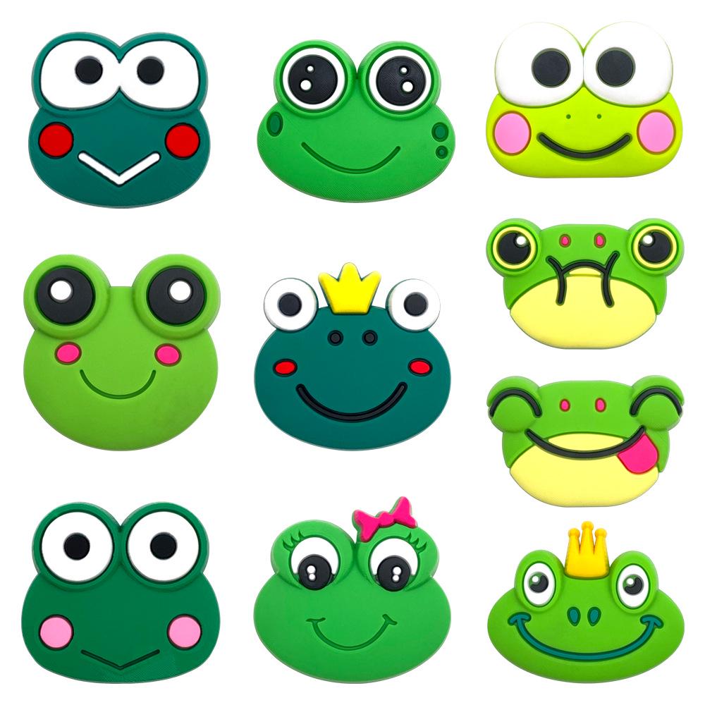 Набор из 10 мультяшных подвесок-жаб для Crocs, для веселого DIY декора сандалий и шлепанцев