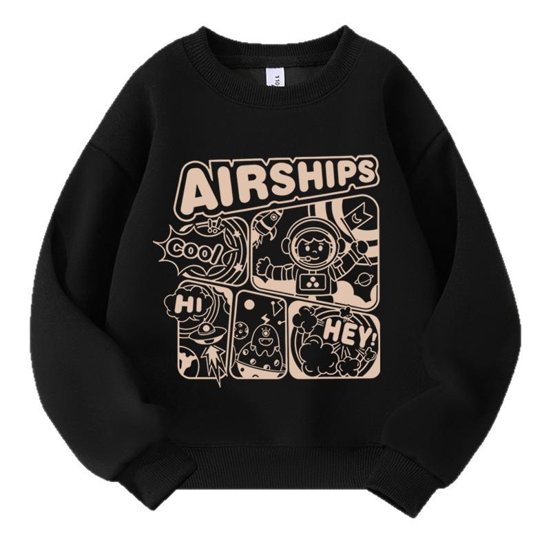 2025 Boys' Stylish Autumn Pullover Sweatshirt - Long Sleeve Round Neck Top for Middle and Big Kids