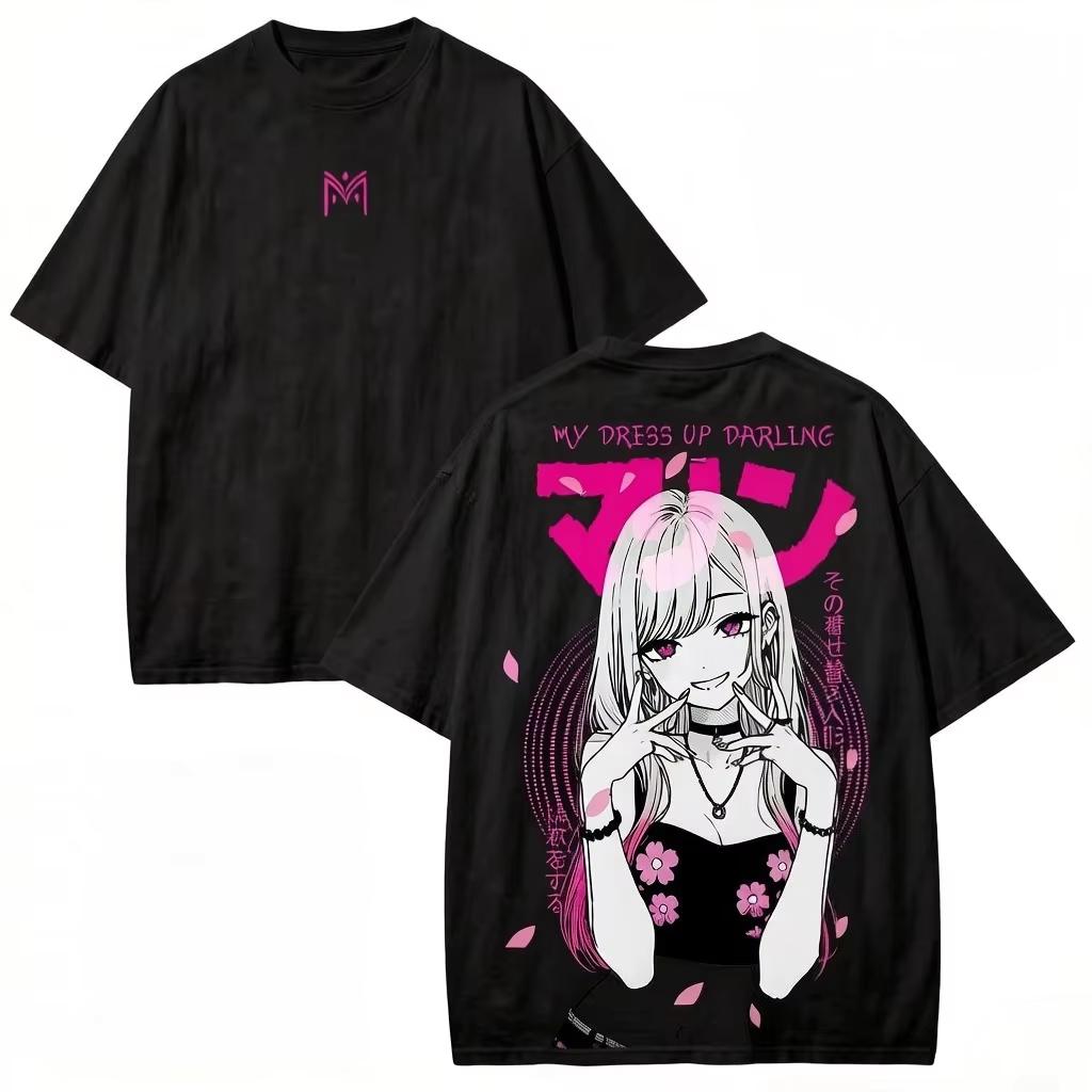 My DressUp Darling Marin Kitagawa Cute Anime Vintage Shirt Otaku Style Shirt 2026 Summer Unisex Women Cotton Y2K Oversized Tshirt S