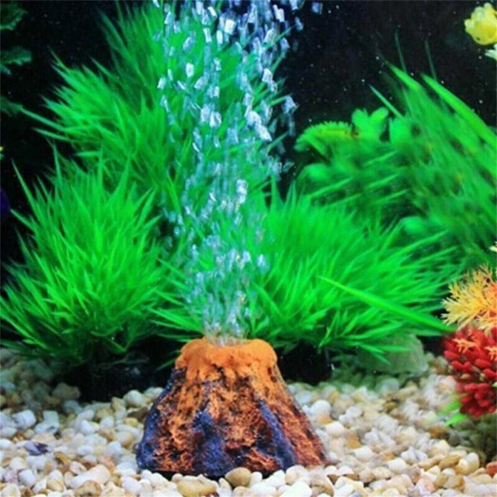 Aquarium Burning Mountain Shape Air Bubble Stone Oxygen Pump Bubble Fish Tank Ornament Decor