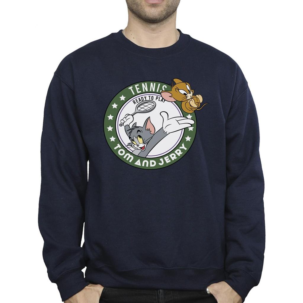 Tom And Jerry Mens Tennis Ready To Play Sweatshirt
