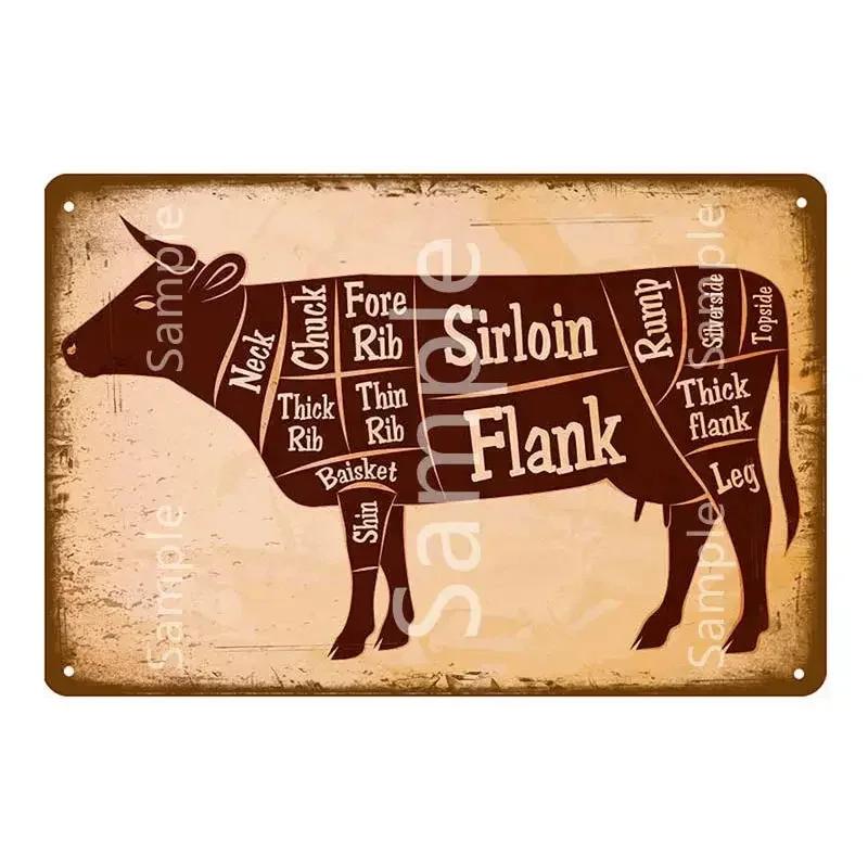 

Свіжа Свинина Схема Розрубу Металеві Знаки Колекція М яса Бляшані Знаки Ретро Живопис Настінна Табличка Кухня Ресторан Домашній Декор Мурал 20x30cm（7.8x11.8inch）