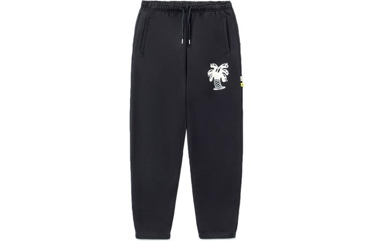 Li Ning x Steven Harrington Skateboard Cartoon Print Fleece Lined Thermal Sweatpants Men s Black AKLRF25-1 XXL
