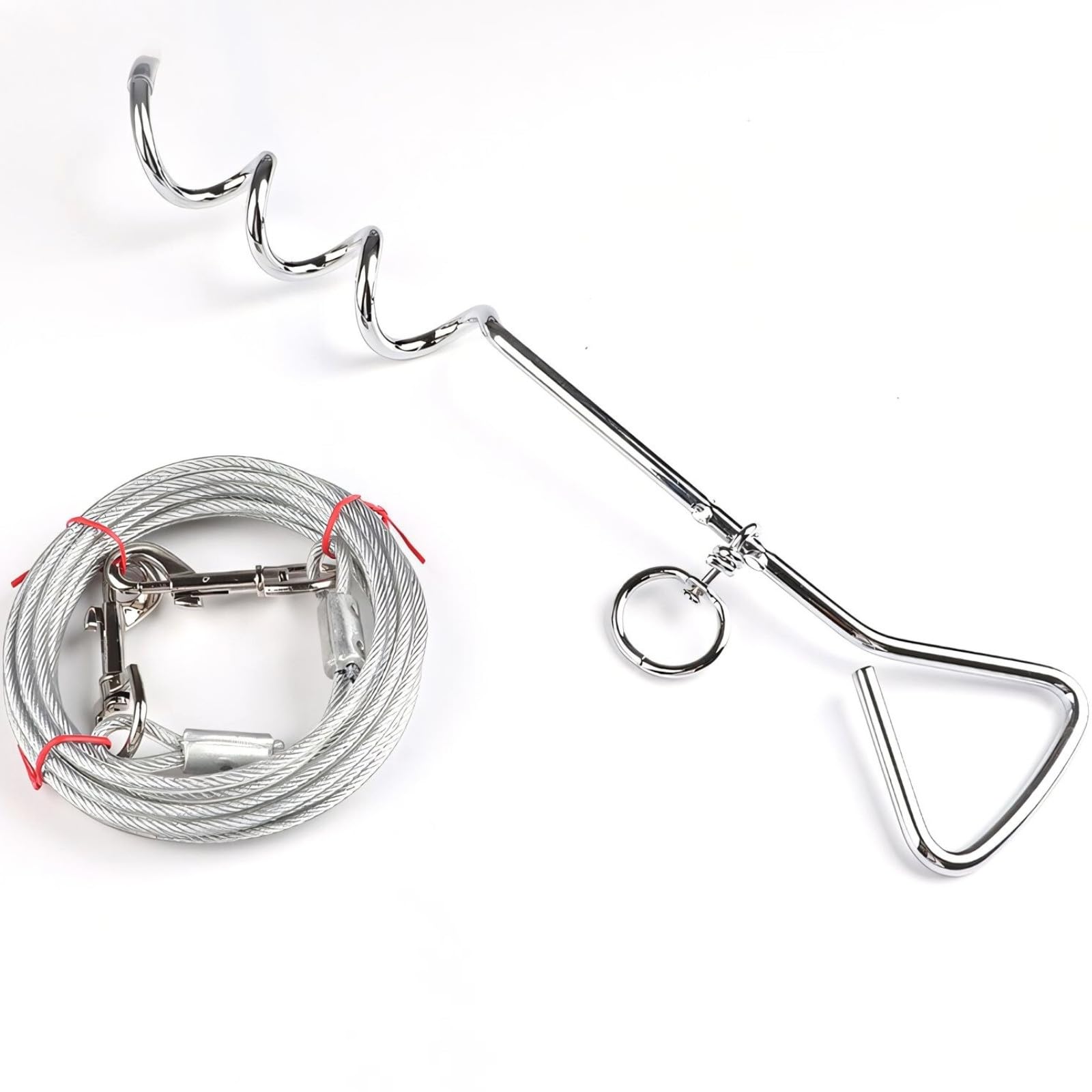 

COLORBIRD Собачий шест Проволочный 5м Длинный поводок Шест Собачий поводок Колышек Палатка для кемпинга Песок Колышек Шест Ходьба (Серебряный)