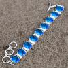 Blue Topaz Gemstone Handmade 925 Sterling Silver Bracelet 7-8" KKG-133