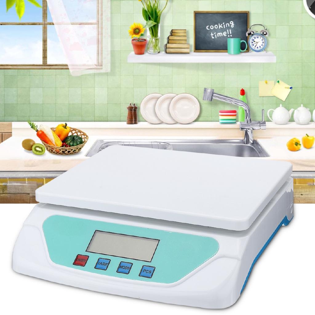 Bílá 30kg TS500 Plastová bílá elektronická váha Vážení Kuchyňská váha Gramy Váha LCD displej univerzální pro Domácí Elektronická váha Hmotnost