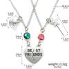 Enchanted Witch's Good Friend Bestie Bracelet with Magic Hat, Staff, and Crown Necklace
