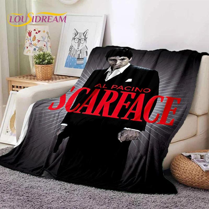 Scarface Tony 3D Printing Movie Soft Flannel Blanket for Beds Bedroom Sofa Picnic,Throw Blanket for Cover Outdoors Leisure Gift
