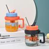Office Drinking Cup Male and Female Lightweight Handle Office Cup with Tea Infuser Roomy Straw Tea Strainer Plastic Cup