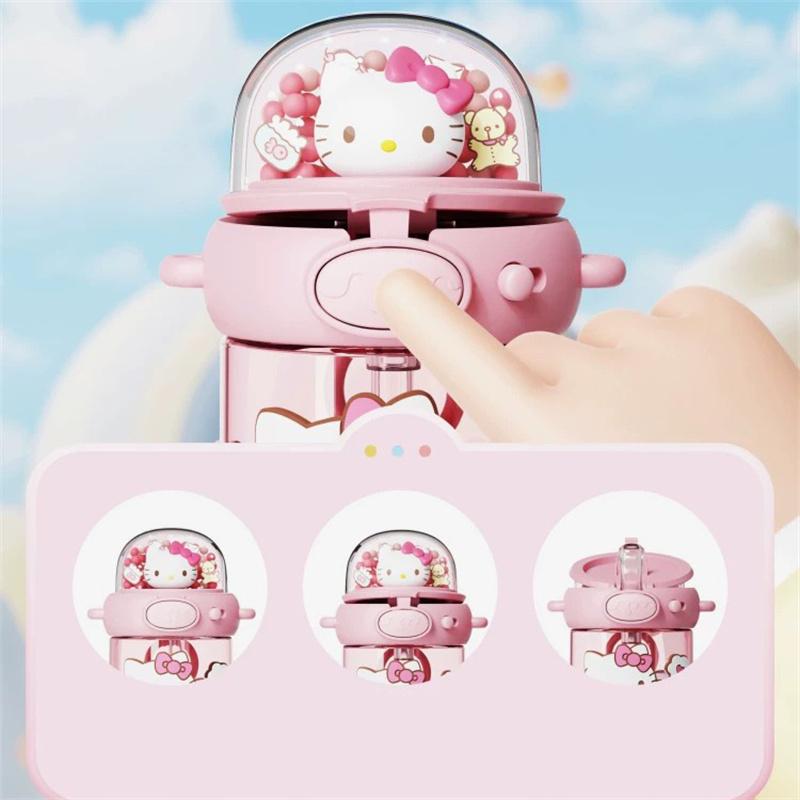 Cartoon Straw Water Cup Sanrio My Melody/Hello Kitty/Kuromi Leak-proof Children's Water Bottle Space Cup for Boys/Girls Gift