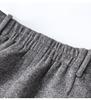 Woolen Half-Skirt: Women's 2025 Winter Brown-Gray Casual Slit Midi Skirt