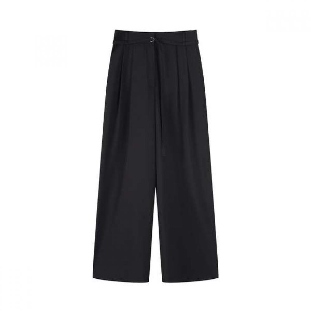 Lap  Set  Two Tuck Belted Wide Pants As2wp464