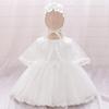 Girls' White Lace Christening Gown - First Birthday Princess Dress