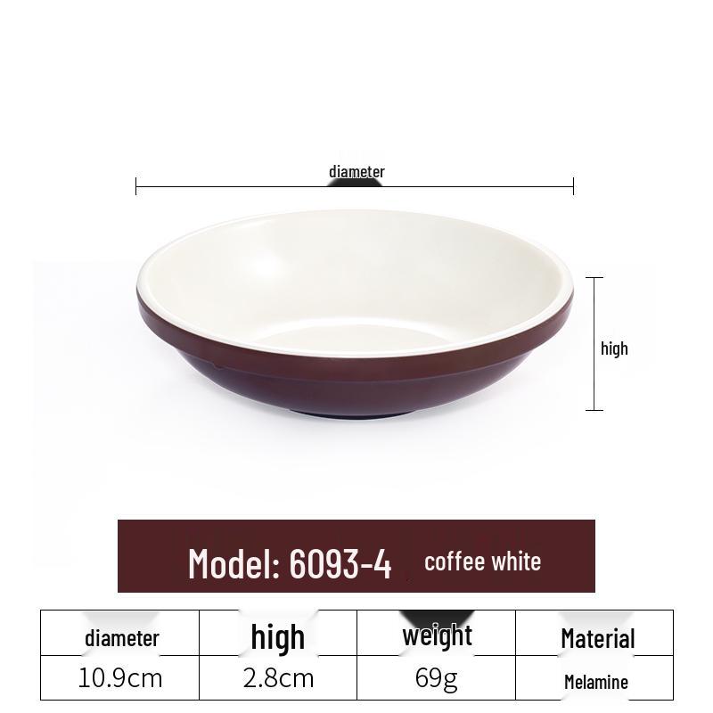Imitation Porcelain Melamine Dipping and Snack Dish for Restaurants
