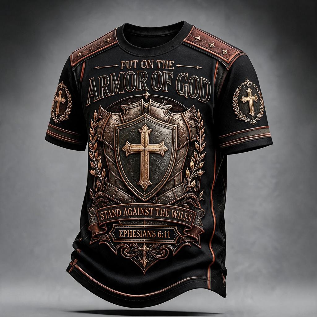 Men's Printed Neck Short Sleeve T-Shirt