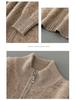 Men's Trendy Plaid Jacquard Wool Cardigan: Loose, Versatile, Long-Sleeved, Knitted, Cashmere Blend, Seven-Needle Thick.