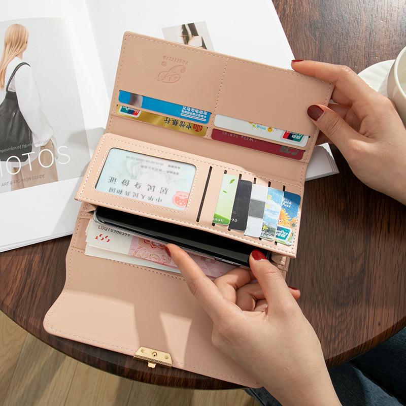 Long wallet for women, niche design, triple fold, small and fresh coin purse, women's handbag