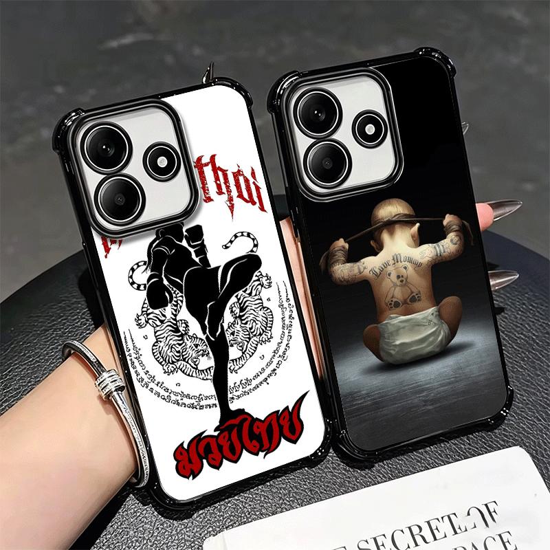 Muay Thai Fight Boxing Soft Phone Case For Xiaomi Redmi Note 14 15 Pro Plus 13 12 11S 11T 5G 10 9S 9 Plating Anti-Fall Fundas