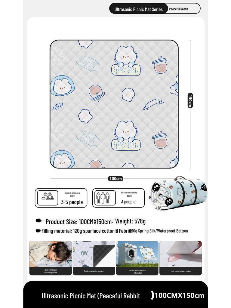 Verdickte tragbare rutschfeste Outdoor-Krabbel- und Picknickmatte für Babys