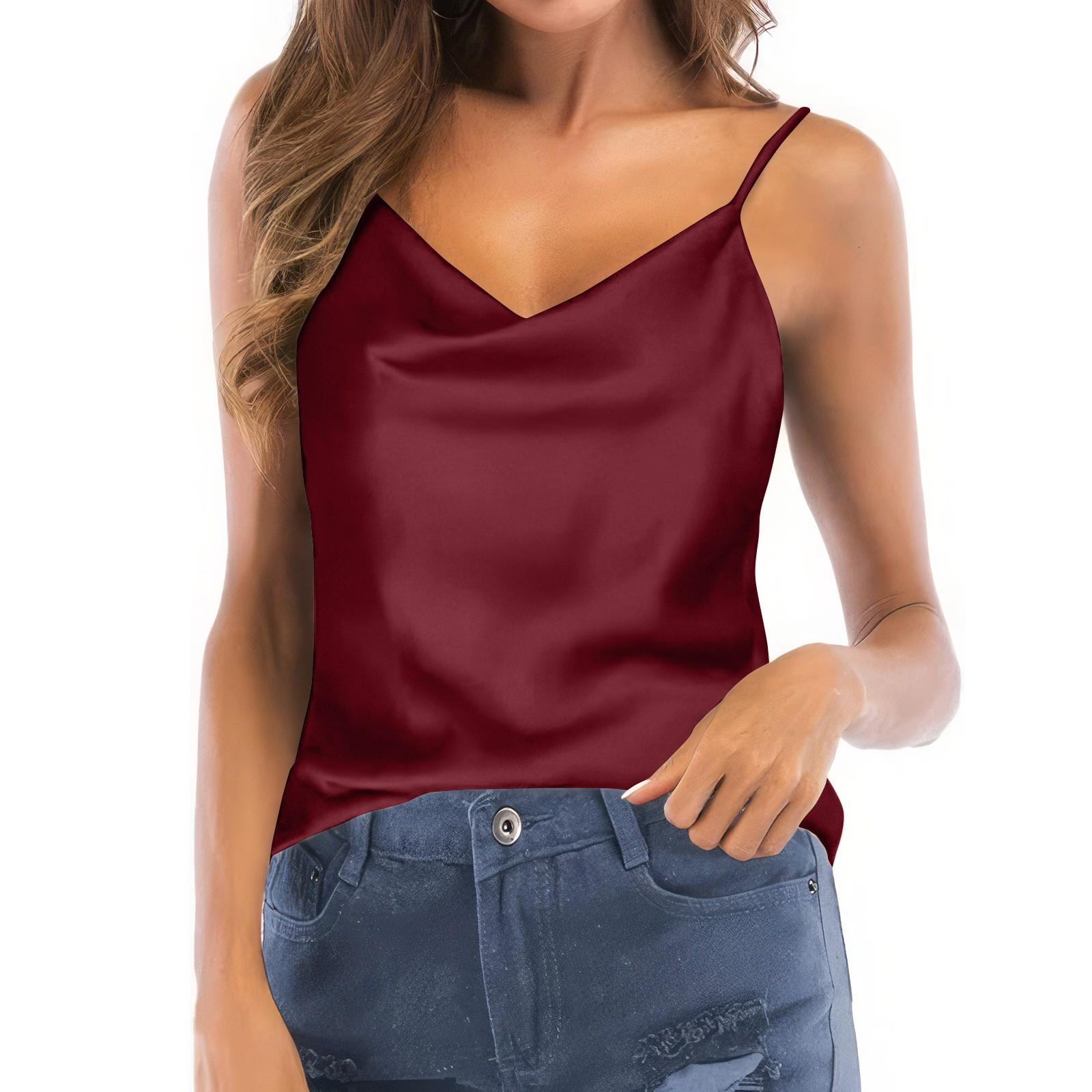 

Женский однотонный топ-майсоль на тонких бретельках без рукавов XXL винный