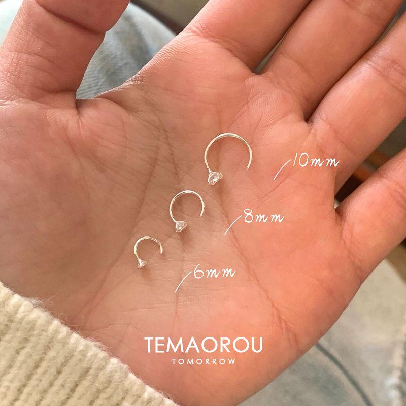 

Series Mini Ear Hook Single Diamond S999 Full Body Sterling Silver Ear Studs Women Ear Piercing Earrings Do Not Need to Pick Earrings When Sleeping S999 foot silver 6mm pair