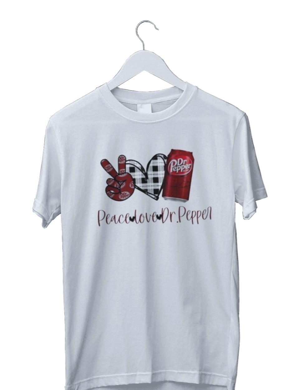 Dr Pepper Peace Love Graphic Print Mens T-Shirt XXXL