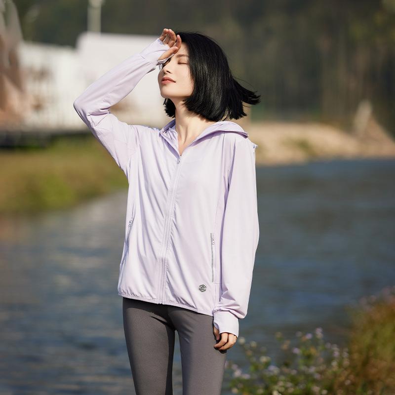 Ice silk sunscreen clothing Women's cloud original yarn Ice feeling UPF50 + sunscreen clothing UV protection removable brim skin clothing