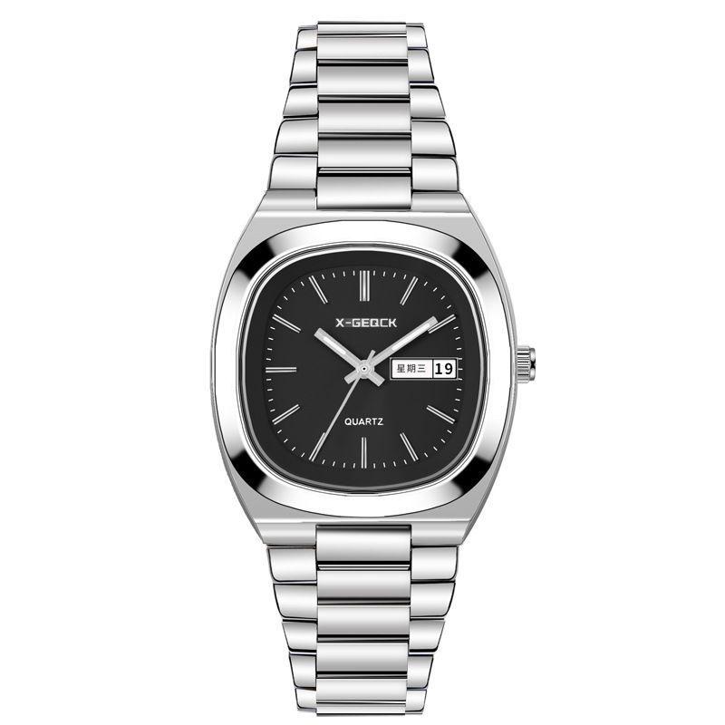 High-Value Simple Double Calendar Women'S Watch Light Luxury Steel Belt Watch Women'S Niche Square Round Light Luxury Quartz Watch Women