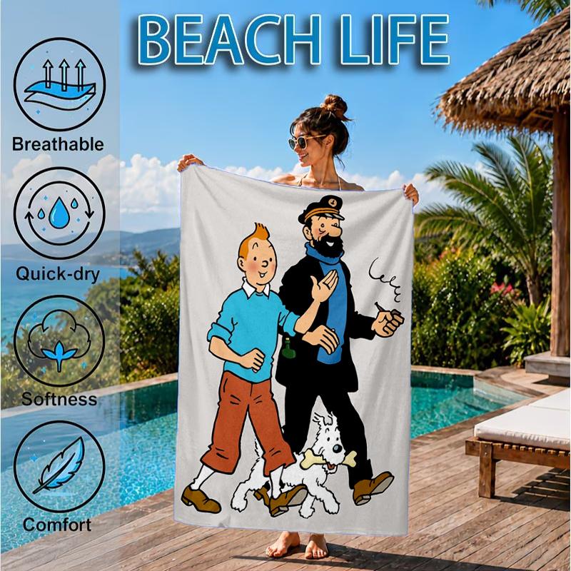 Asciugamano da Spiaggia Avventura in Città, Asciugamano da Spiaggia in Microfibra, Perfetto per Piscina, Spiaggia, Viaggio, Decorazione Casa, Regali per Fan di Feste in Spiaggia
