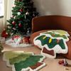Cartoon Christmas Tree Wool-like Carpet Soft Anti-slip Floor Mat Entry Door Mat Festival Atmosphere Home Decoration