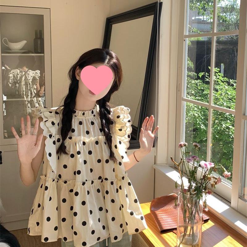Women's Polka Dot Flutter Sleeve Summer Shirt - 2026 New Loose Chic Design