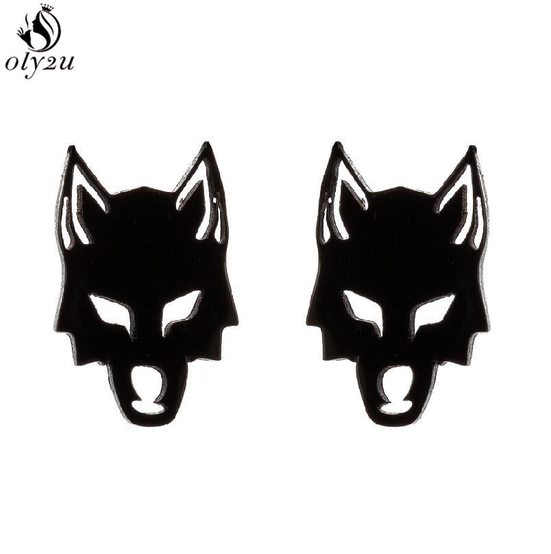 Stainless Steel Bat Stud Earrings for Women Men Punk Halloween Party Gift Goth Skull Spider Web Earings Cosplay Piercing Jewelry