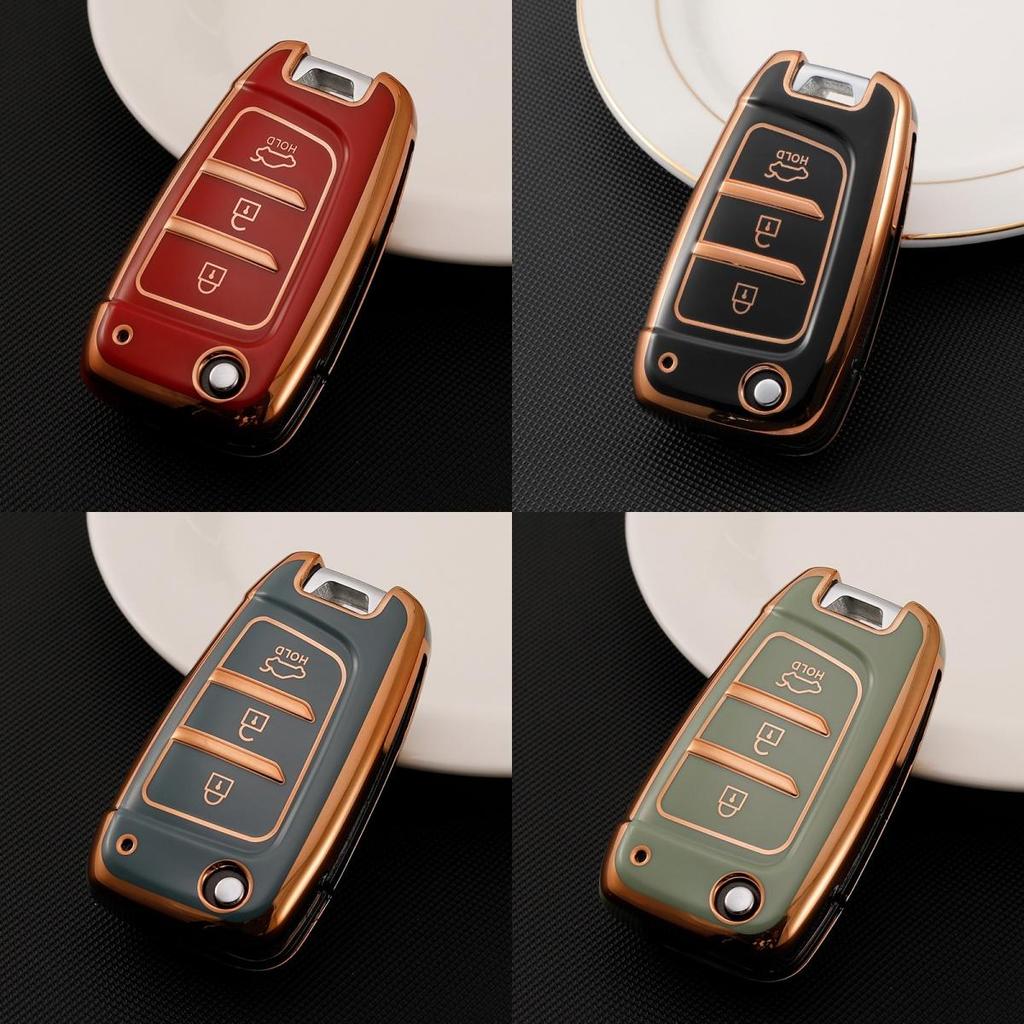 New Soft TPU Car Key Cover Holder Keychain Case Bag for Hyundai Solaris 2 Elantra I30 I35 I40 Tucson Kona Azera Auto Accessories