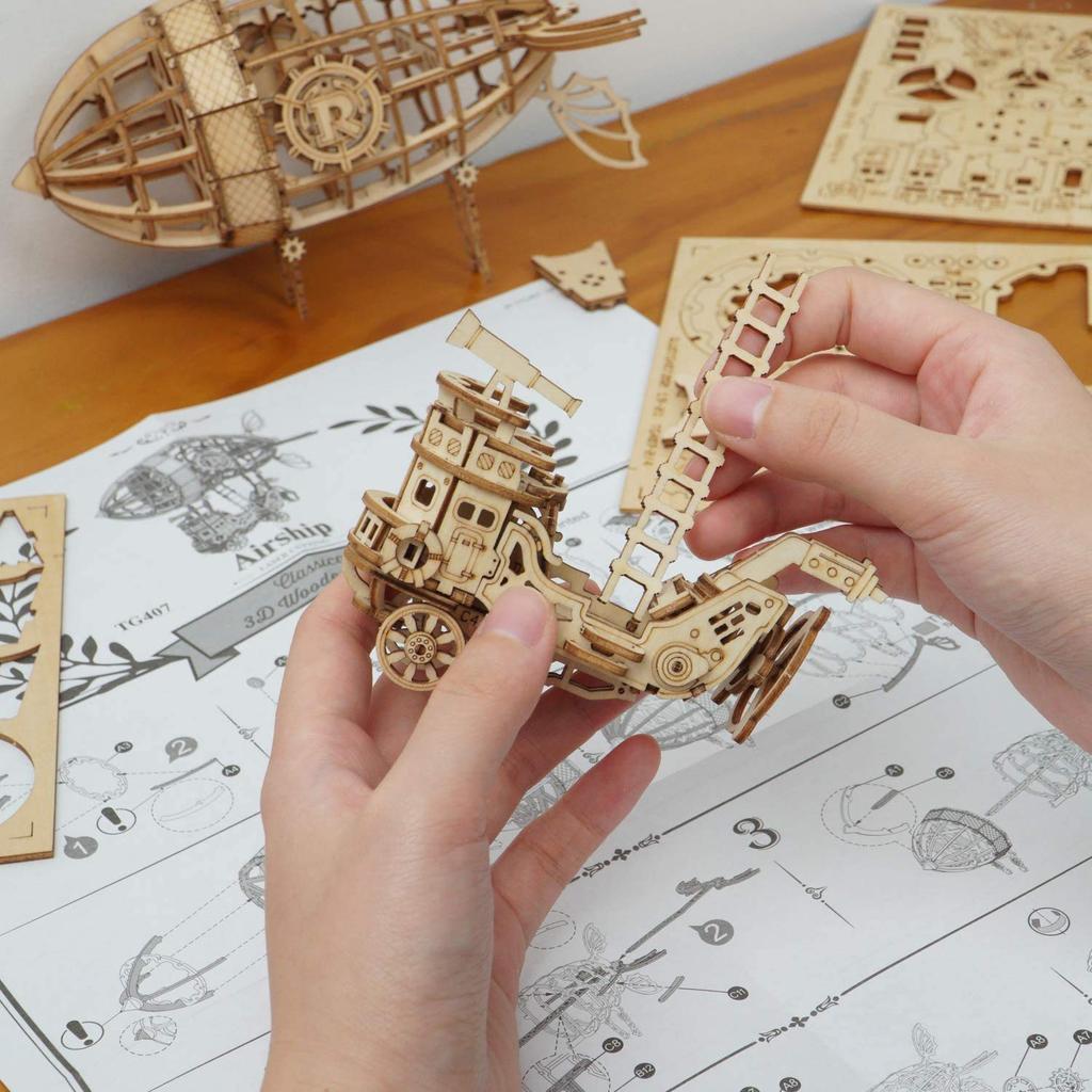 ROKR 3D Puzzle, Wooden Puzzle, Handmade Miniature Mechanical Model Building Kit, Educational Toy, Birthday Gift, Adult Gift, New Year's Gift,