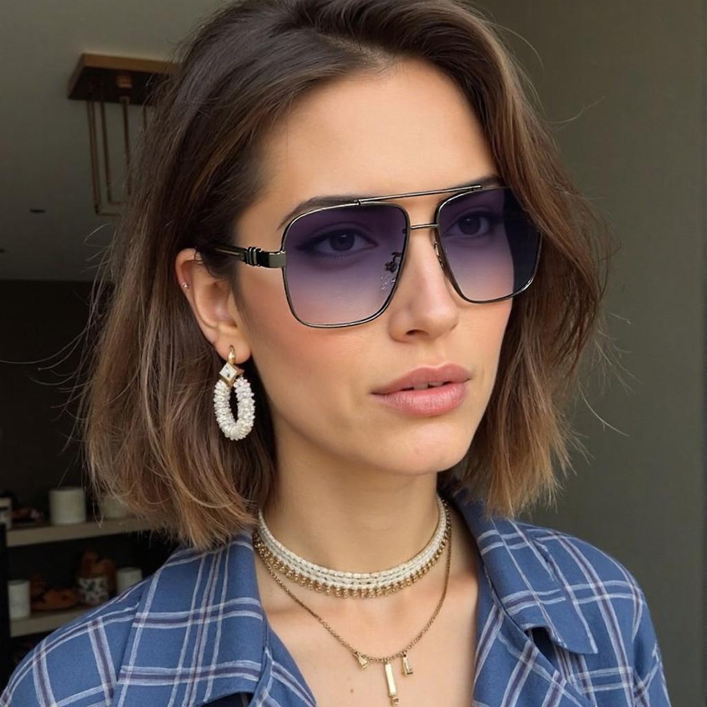 New in Fashionable Vintage Sunglasses for Women Blue Lens Glasses for Men Casual Unisex Glasses Sunglasses Women Gift