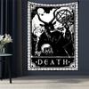 Black Tapestry Wall Hanging Psychedelic Sun Tarot Hippie Astrology Background  Room Boho Decor