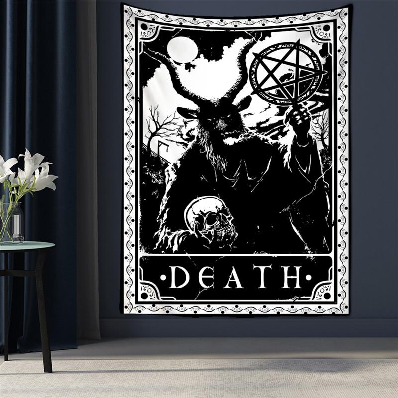 Black Tapestry Wall Hanging Psychedelic Sun Tarot Hippie Astrology Background  Room Boho Decor