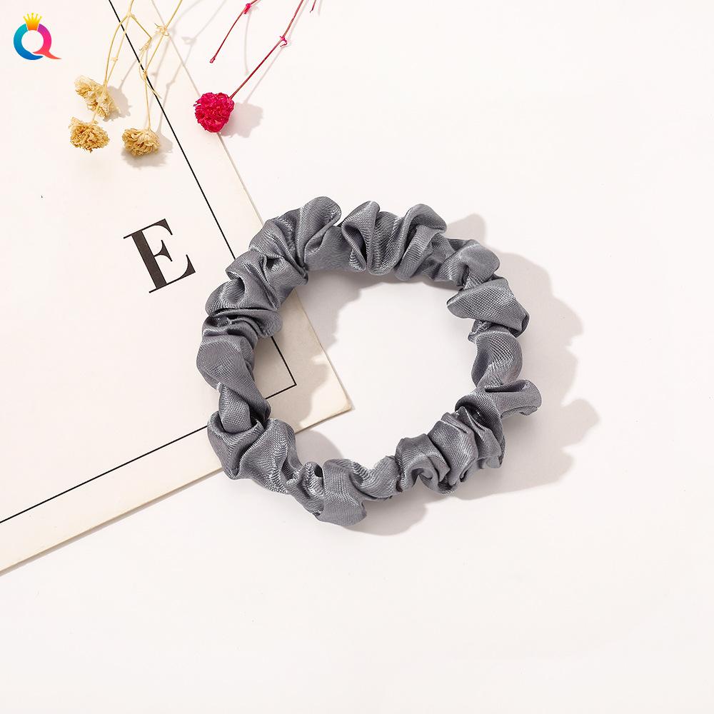 Satin Großes Scrunchie Einfarbig Kordelfarbe Dinza Pferdeschwanz Kugel Haargummi