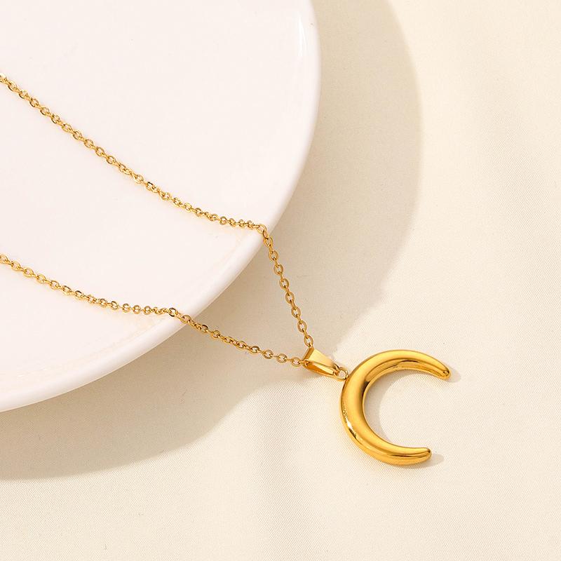 Sun Moon Star Jewelry Classic Stainless Steel Necklace 50cm Chain On The Neck Necklaces For Women Men Pendant Trendy Choker Gift