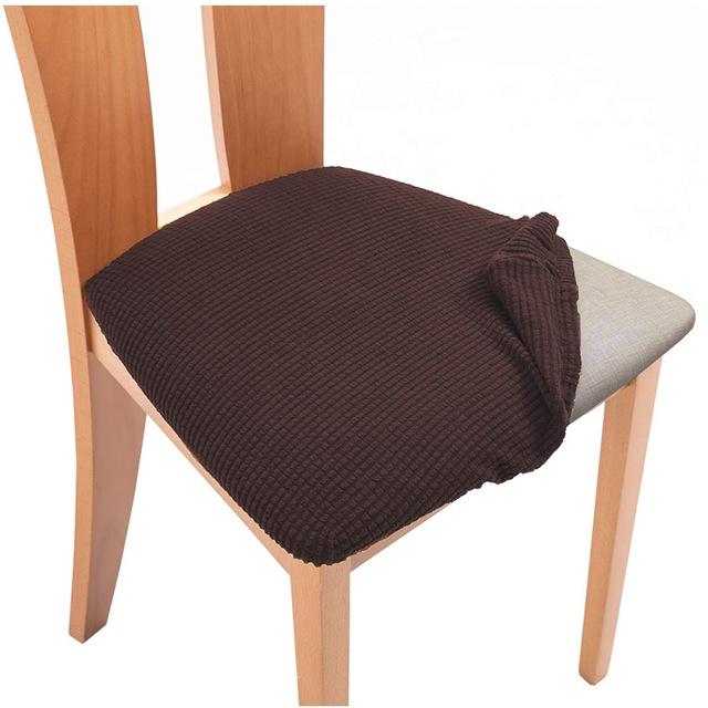 Removable Dining Chair Seat Cover Jacquard Dining Chair Covers Stretch Seat Cushion Slipcover for Kitchen Chairs