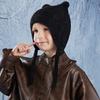 Thickened Knitted Cap Winter Hat For Kids With Thermal Ear Protection Cold Weather Windproof Design Polyester