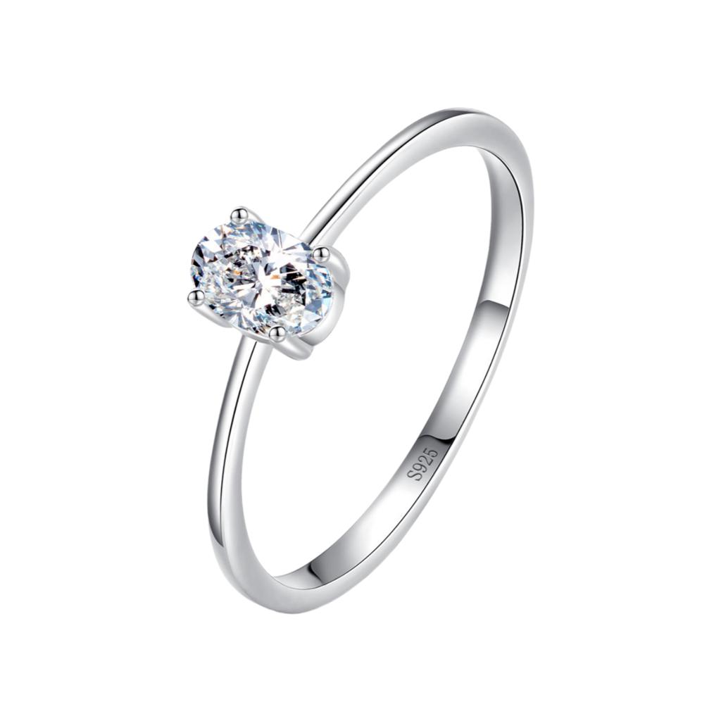 Ada Jewelry Bague De Fianailles En Diamant Real Silver 925 Zircon Simple Wedding Rings for Women